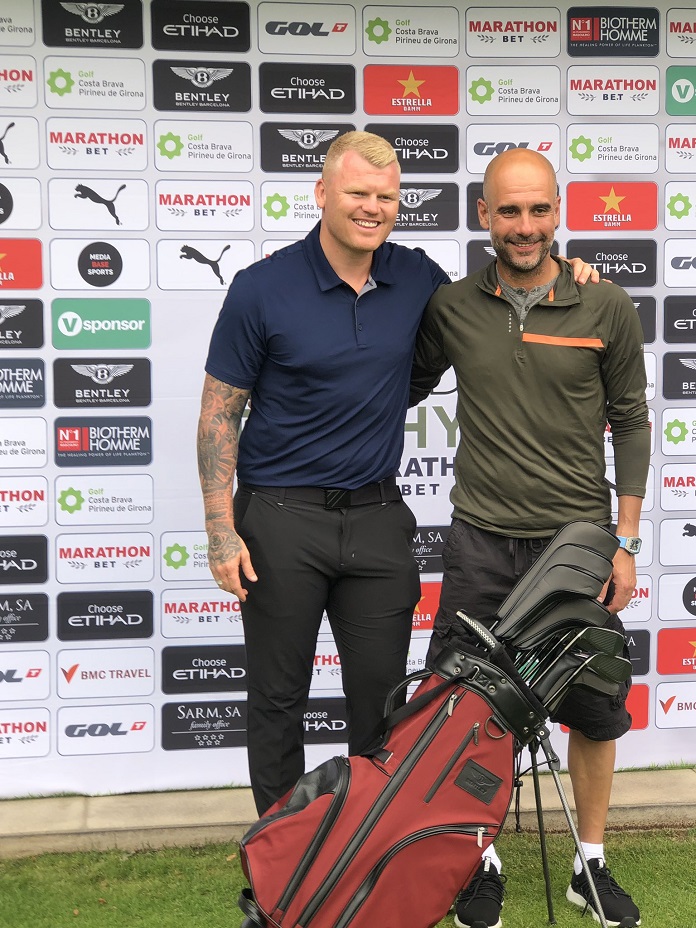 Riise y Guardiola en el Legends trophy de golf