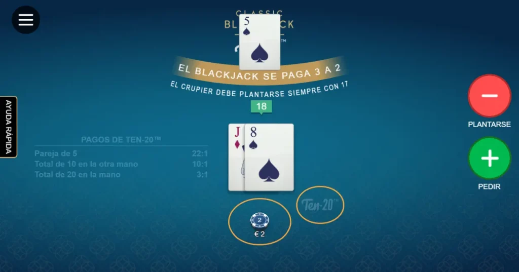 Classic Blackjack with Ten-20